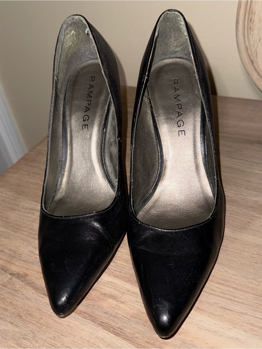 Rampage Black Pointed Toe Heels